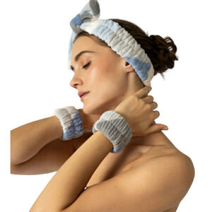 PJ Salvage Headband Wrist Towel Set Spa Facial Multicolor One Size New